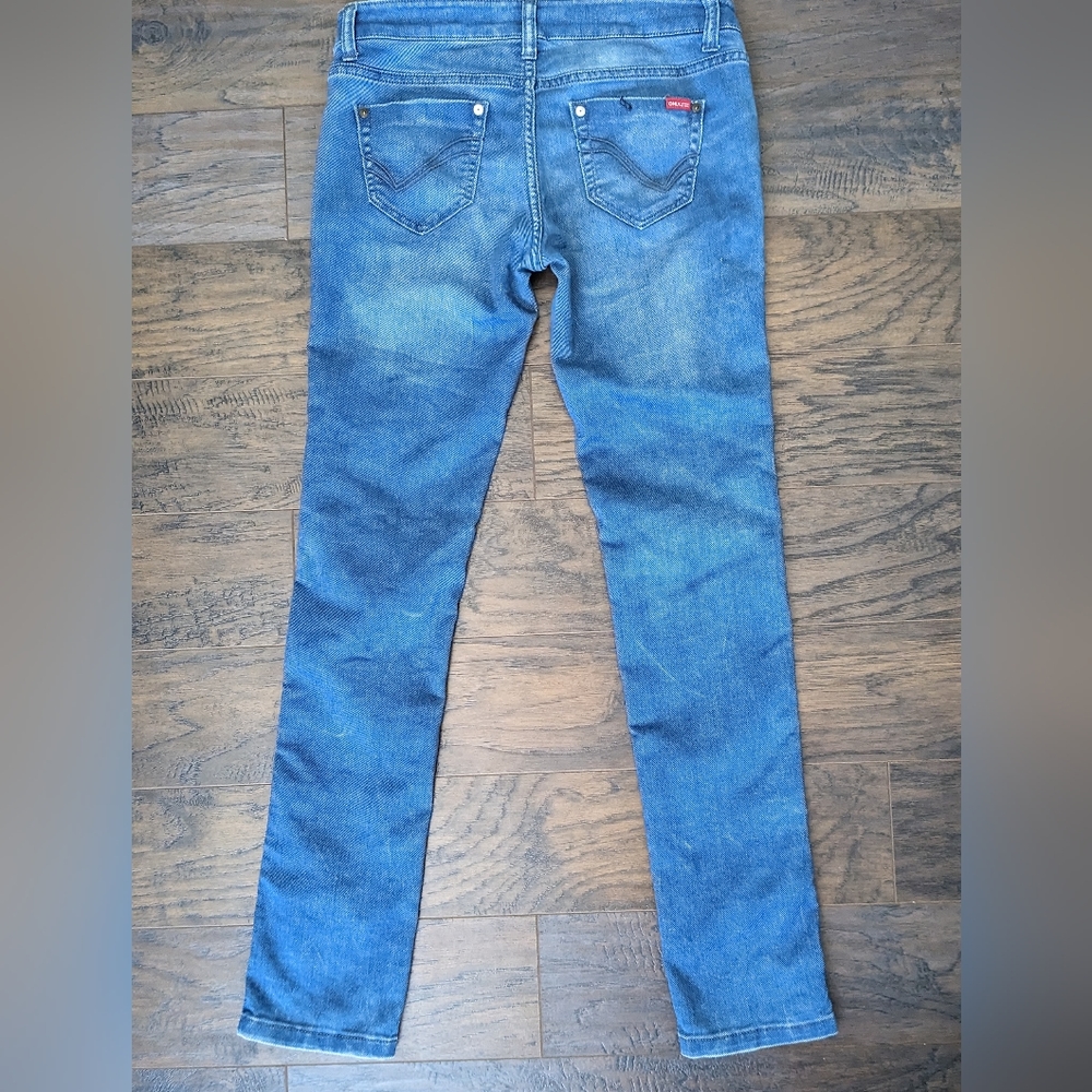 Reversible Women jeans pants 2 on 1 zipper closure button 2 colors